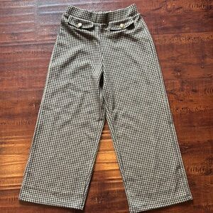 Zara girls Kids Brown Checkered Pants with buttons